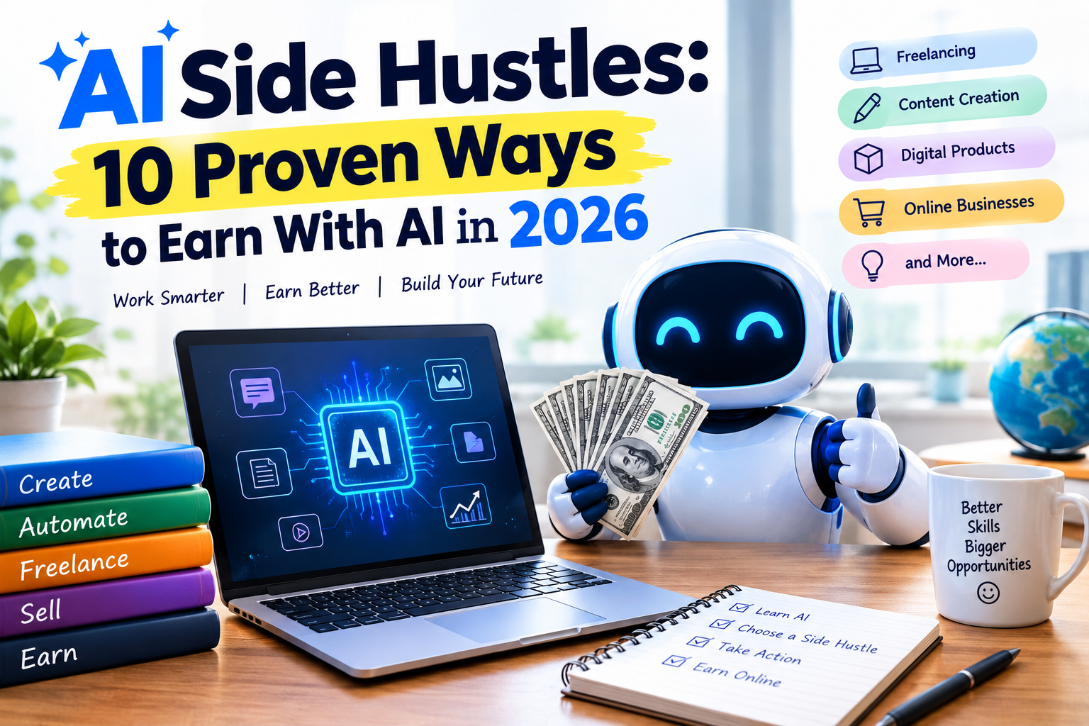 AI side hustles: 10 proven ways to earn with AI in 2026