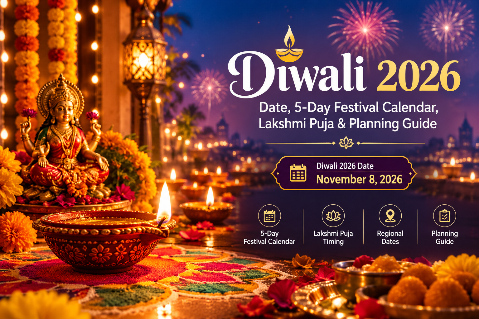 Diwali 2026 date, 5-day festival calendar and Lakshmi Puja guide
